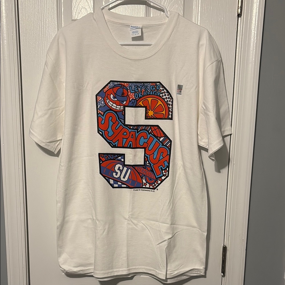 Port and Company White Syracuse Graphic Tee